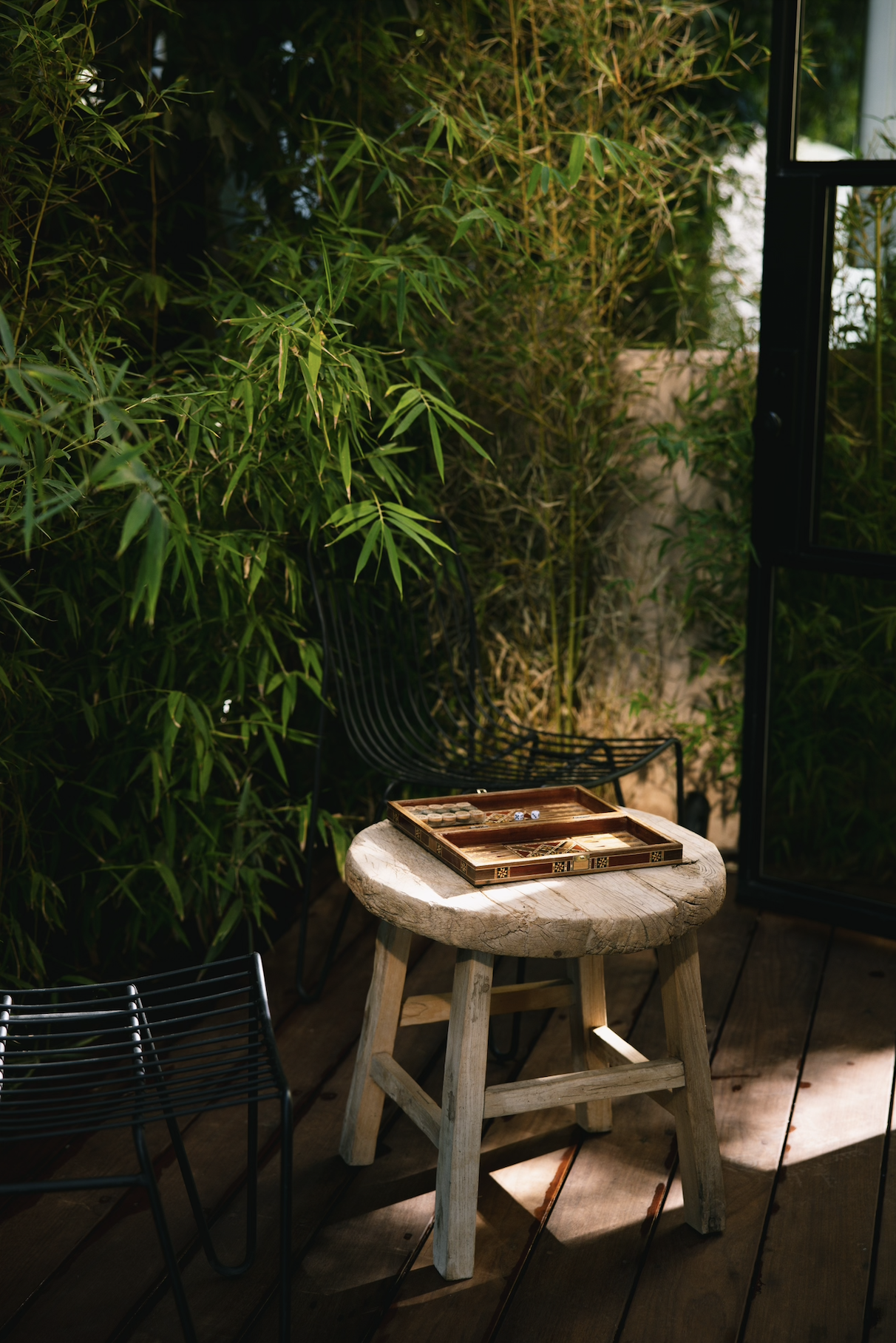 Vintage antique wood stool